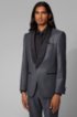 Slim-fit tuxedo in virgin wool with silk trims, Grey