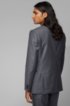 Slim-fit tuxedo in virgin wool with silk trims, Grey