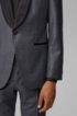 Slim-fit tuxedo in virgin wool with silk trims, Grey