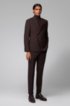 Slim-fit double-breasted suit in stretch virgin wool, Dark Brown