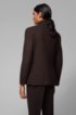 Slim-fit double-breasted suit in stretch virgin wool, Dark Brown