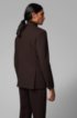 Slim-fit double-breasted suit in stretch virgin wool, Dark Brown