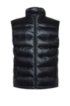 Baffle-quilted gilet with block-effect reversed-logo print, Black