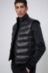 Baffle-quilted gilet with block-effect reversed-logo print, Black