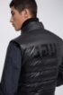 Baffle-quilted gilet with block-effect reversed-logo print, Black