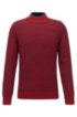 Regular-fit sweater in cotton, silk and wool, Dark Red