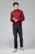 Regular-fit sweater in cotton, silk and wool, Dark Red