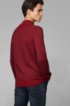 Regular-fit sweater in cotton, silk and wool, Dark Red