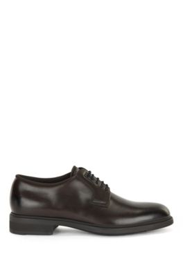 BOSS - Italian-made leather Derby shoes 