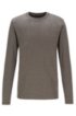Slim-fit long-sleeved T-shirt with herringbone collar, Grey