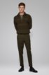 Slim-fit long-sleeved T-shirt with herringbone collar, Grey
