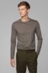 Slim-fit long-sleeved T-shirt with herringbone collar, Grey