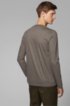 Slim-fit long-sleeved T-shirt with herringbone collar, Grey