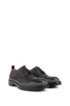 Leather Derby shoes with lug sole and contrast detail, Black