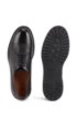 Leather Derby shoes with lug sole and contrast detail, Black