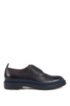 Leather Derby shoes with lug sole and contrast detail, Dark Blue
