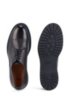 Leather Derby shoes with lug sole and contrast detail, Dark Blue