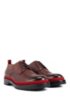 Leather Derby shoes with lug sole and contrast detail, Dark Red