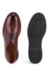 Leather Derby shoes with lug sole and contrast detail, Dark Red