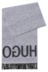 Reverse-logo scarf in a wool-blend jacquard, Grey