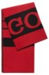Reverse-logo blanket scarf in a virgin-wool blend, Red