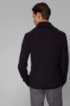 Regular-fit knitted jacket with stand collar, Dark Blue