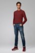 Two-tone structured jacquard sweater in recycled yarn, Dark Red
