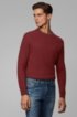 Two-tone structured jacquard sweater in recycled yarn, Dark Red