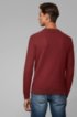 Two-tone structured jacquard sweater in recycled yarn, Dark Red