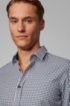 Slim-fit shirt in Vichy-check cotton twill, Dark Blue