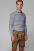 Slim-fit shirt in Vichy-check cotton twill, Dark Blue