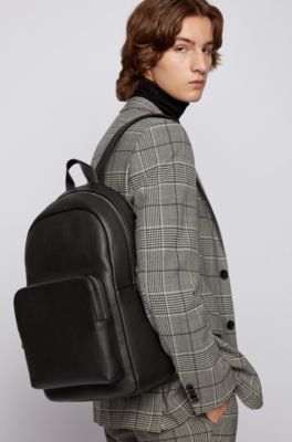 hugo boss backpack leather