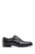 Double-strap monk shoes in burnished grained leather, Black
