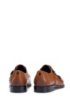 Double-strap monk shoes in burnished grained leather, Brown