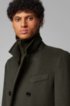 Slim-fit coat with double-breasted closure, Brown