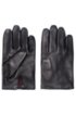 Nappa-leather gloves with branded press-stud, Black