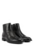 Italian-made zipped ankle boots with shearling lining, Black