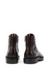 Lace-up boots in leather with shearling lining, Dark Brown