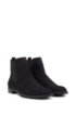 Italian-made Chelsea boots in calf suede, Dark Blue