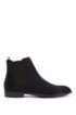 Italian-made Chelsea boots in calf suede, Dark Blue