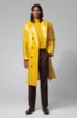 Relaxed-fit double-breasted raincoat in water-repellent cotton, Yellow