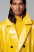 Relaxed-fit double-breasted raincoat in water-repellent cotton, Yellow