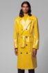 Relaxed-fit double-breasted raincoat in water-repellent cotton, Yellow