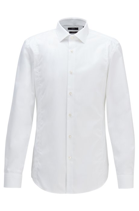 Slim-fit shirt in easy-iron Austrian cotton, White