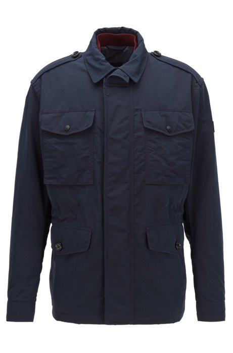 Water-repellent field jacket with light padding, Dark Blue