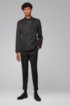 Regular-fit shirt in diagonal-striped cotton twill, Dark Grey