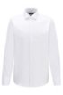 Regular-fit shirt in diagonal-striped cotton twill, White
