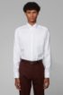 Regular-fit shirt in diagonal-striped cotton twill, White