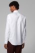 Regular-fit shirt in diagonal-striped cotton twill, White