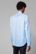 Regular-fit shirt in diagonal-striped cotton twill, Light Blue